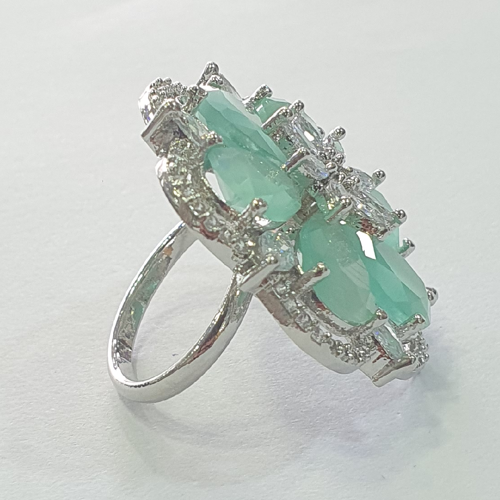 Ruby Green Diamond Micro Women Rings - Image 2