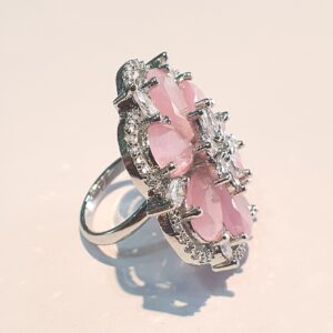 Ruby Pink Stone Micro Ladies Ring