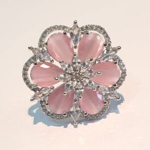 Ruby Pink Stone Micro Ladies Ring