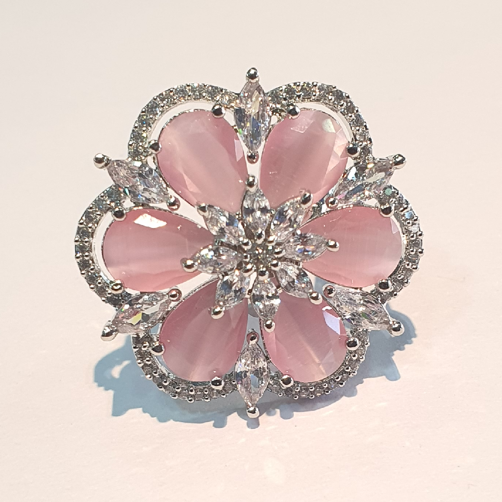 Ruby Pink Stone Micro Ladies Ring