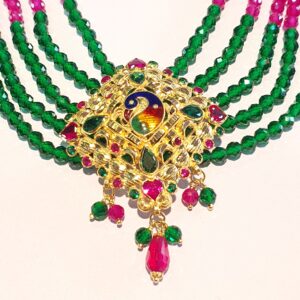 18.k Long Necklace Peacock Fancy Design