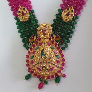 18.k Rajwadi Moti Peacock Necklace