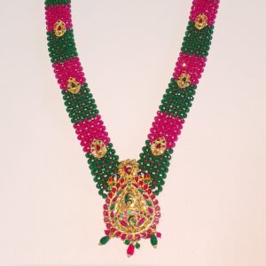 18.k Rajwadi Moti Peacock Necklace