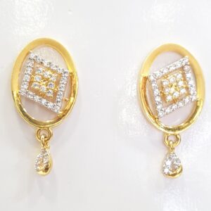 22.k 91.6 Gold Fancy Diamond Earrings