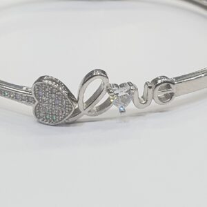 Silver 92.5 Heart Shape Kada