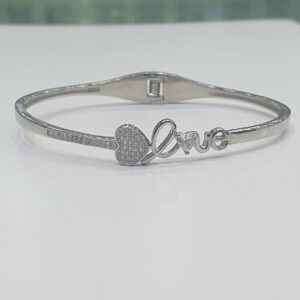 Silver 92.5 Heart Shape Kada