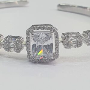 Silver 92.5 white stone fancy kada