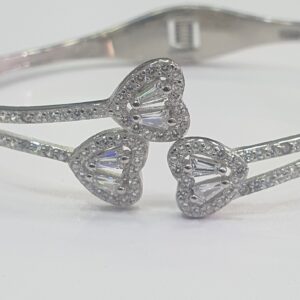 925 Silver 3 Hearts kada