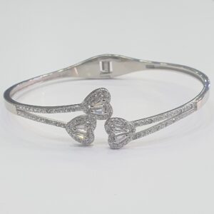 925 Silver 3 Hearts kada