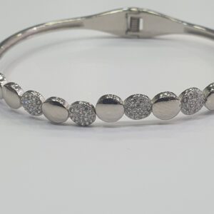 Silver 92.5 diamond Round kada