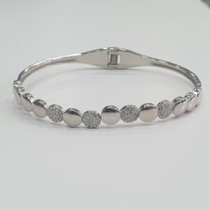 Silver 92.5 diamond Round kada