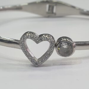Silver 92.5 heart shape fancy kada