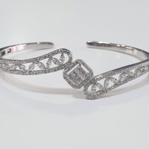 Silver 92.5 White Diamond Kada