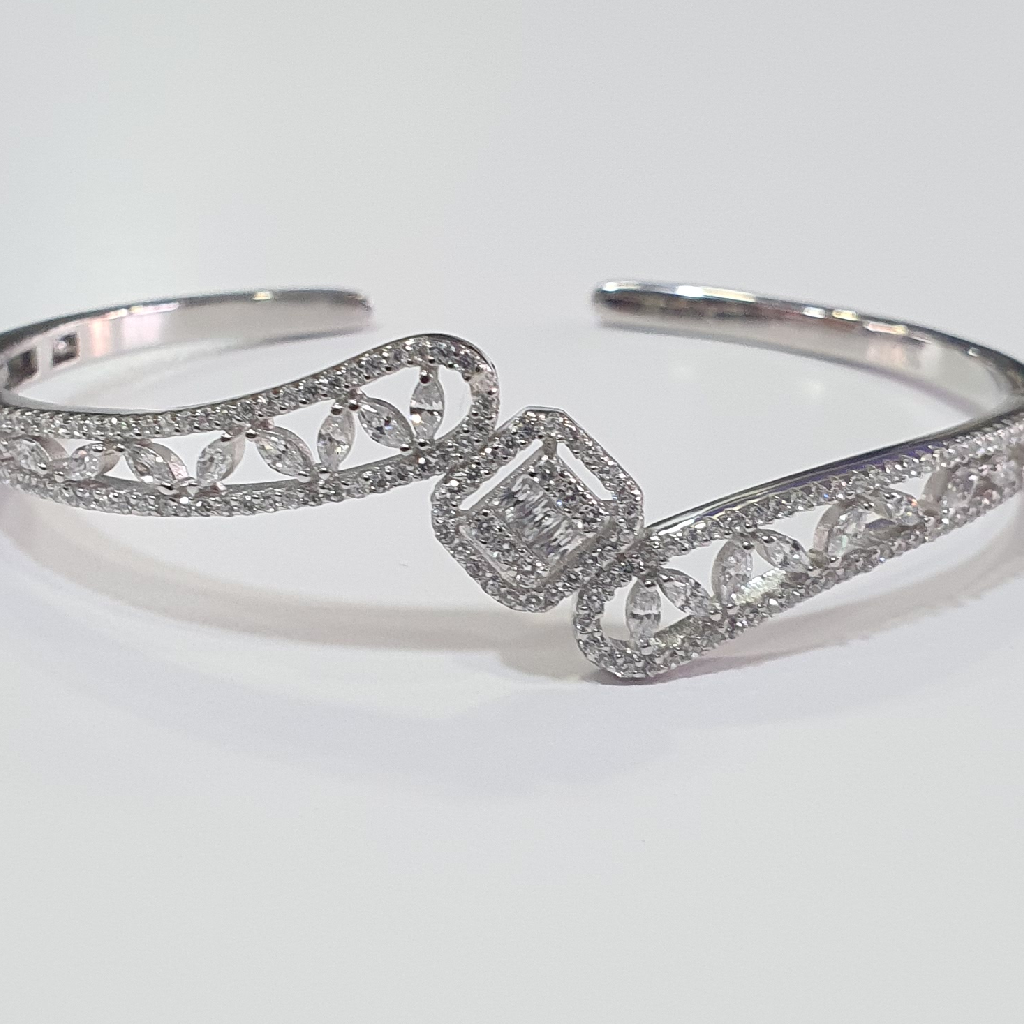 Silver 92.5 White Diamond Kada - Image 2