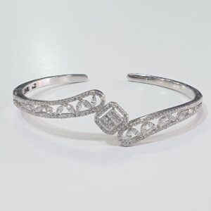 Silver 92.5 White Diamond Kada