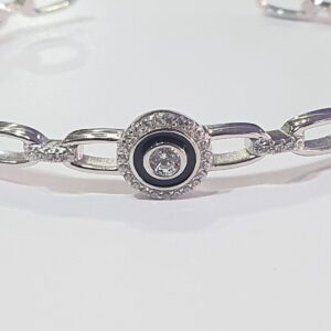 Silver 92.5 diamond fancy simple kada