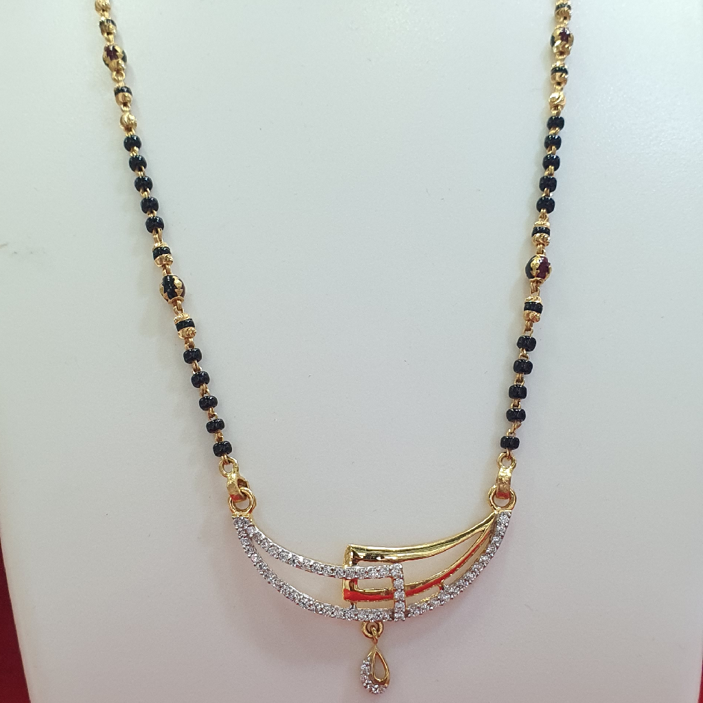 91.6 Gold Fancy Design Diamond Mangalsutra - Image 2