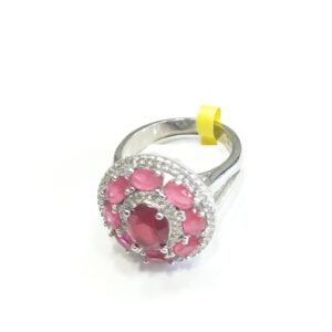 Silver 92.5 Pink Diamond Ladies Ring