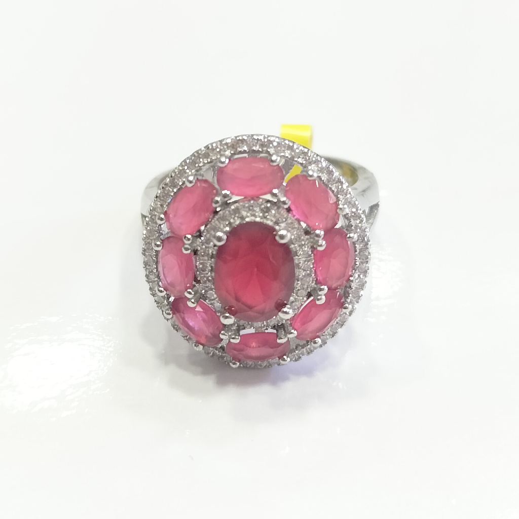 Silver 92.5 Pink Diamond Ladies Ring