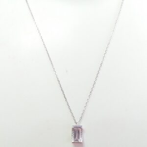 Silver.92.5 White Stone Pendant chain