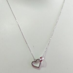 Silver 92.5 Heart Shape Pendant chain