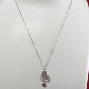 Silver 92.5 Fancy Design Heart Shape Pendant chain