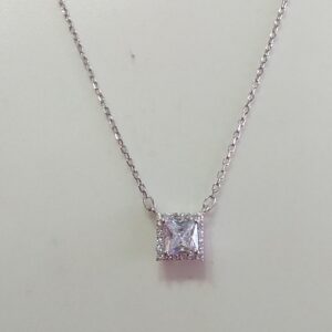 Silver 92.5 White Diamond Pendant Chain