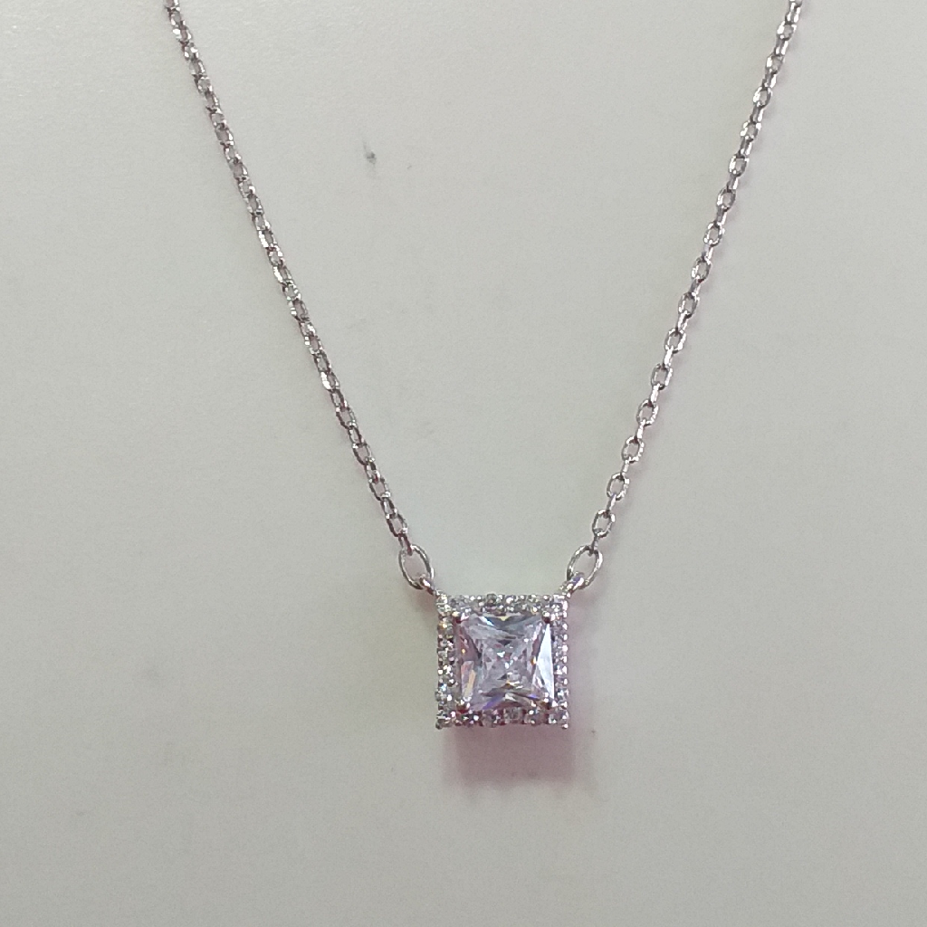 Silver 92.5 White Diamond Pendant Chain - Image 2