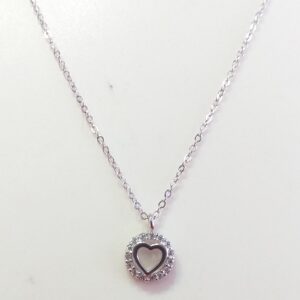 Silver 92.5 Heart Shape Pendant Chain