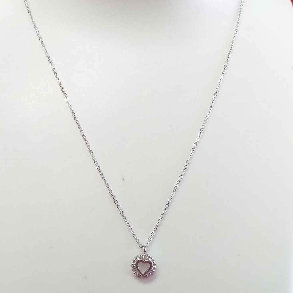 Silver 92.5 Heart Shape Pendant Chain