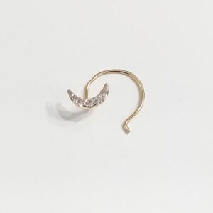 18k gold real moon diamond nosepin