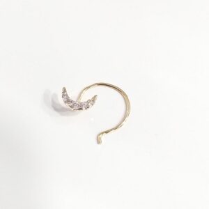 18k gold real moon diamond nosepin