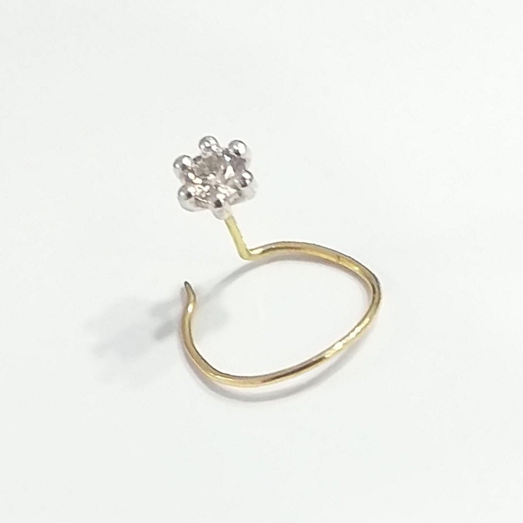 18k Gold Real Diamond Nosepin - Image 2