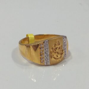 22.k 91.6 Gold Ganpati Design Ring