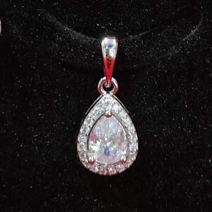 92.5 silver white diamond fancy pendant set