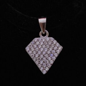92.5 Silver Crystal Open Heart Pendant Set