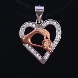 92.5 Silver Heart Shape Pendant Set
