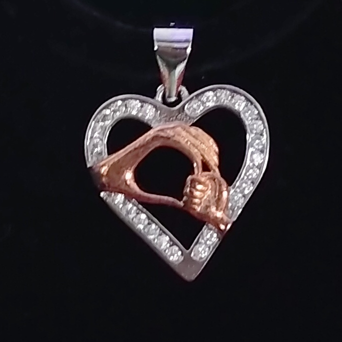 92.5 Silver Heart Shape Pendant Set - Image 2