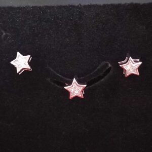 92.5 silver white diamond star design Pendant set