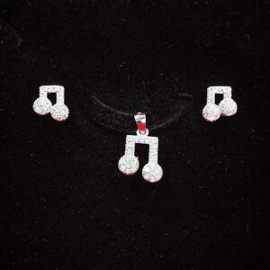 92.5 Silver Music Design Pendant Set