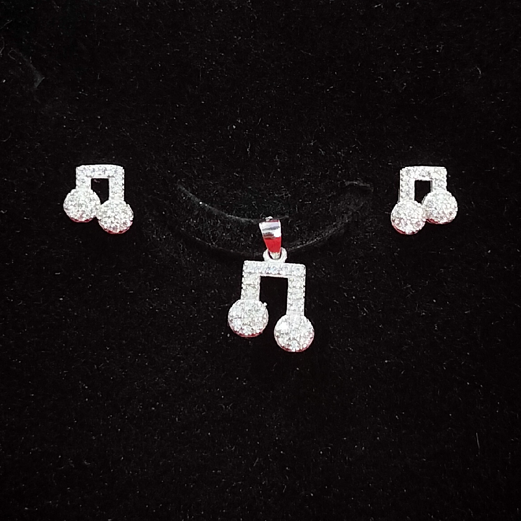 92.5 Silver Music Design Pendant Set