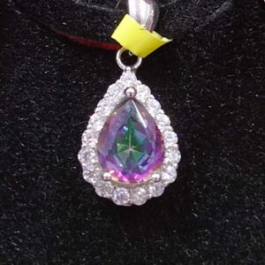 92.5 silver mystic diamond pendant set