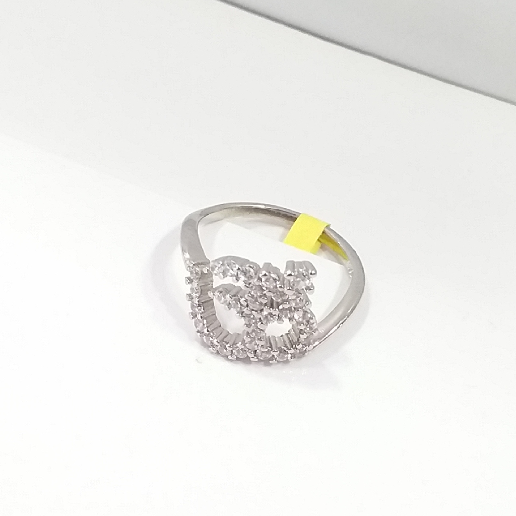 92.5 Silver Om Design Diamond Ring - Image 2