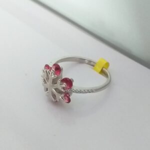 92.5 Silver Pink Diamond Fancy Ring
