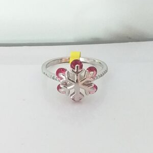 92.5 Silver Pink Diamond Fancy Ring