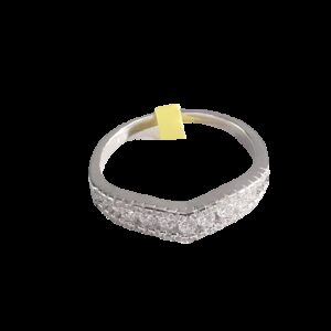 Silver 92.5 Diamond Ring Fancy Design