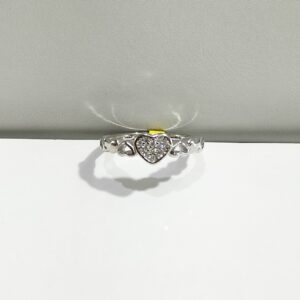 Silver 92.5 Heart Shape Diamond Fancy Ring