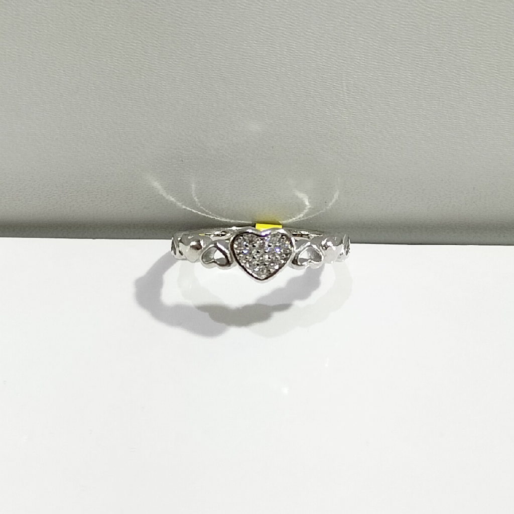 Silver 92.5 Heart Shape Diamond Fancy Ring