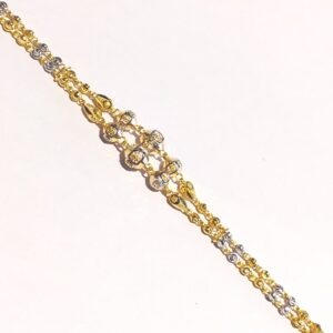 91.6 Gold Two Line Sangam Balls Ladies Bracelet