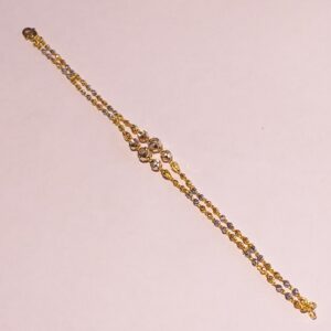 91.6 Gold Two Line Sangam Balls Ladies Bracelet